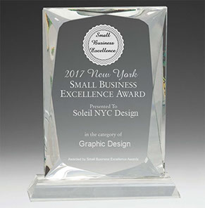 Soleil NYC Design 2017 New York Small Business Excellence Award for Graphic Design